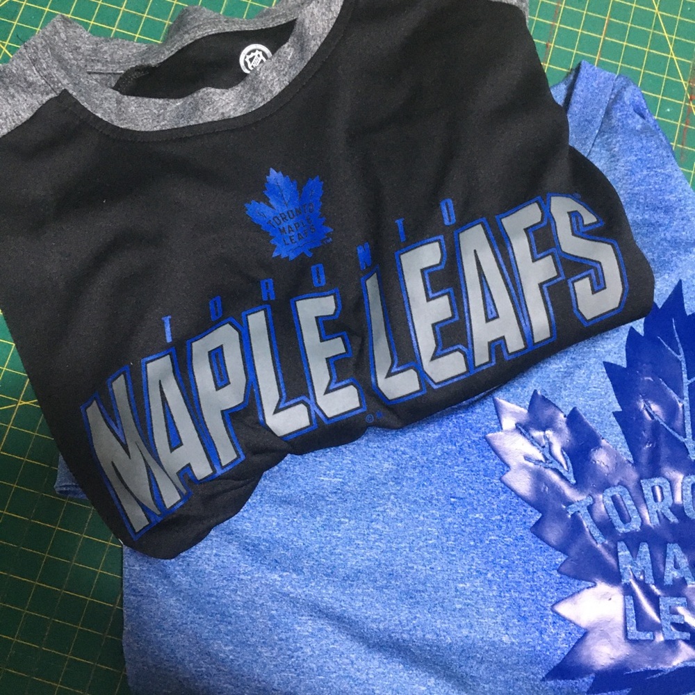 2-NHL Toronto Maple Leafs Short Sleeve Tees in Black & Blue